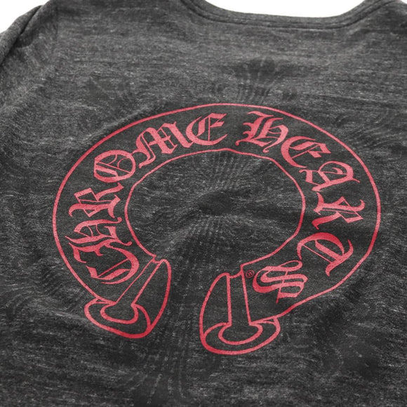 Chrome Hearts Horseshoe V neck Short sleeved T-shirt Polyester Gray Auth 140403M
