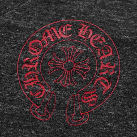 Chrome Hearts Horseshoe V neck Short sleeved T-shirt Polyester Gray Auth 140403M