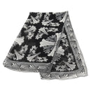 Chrome Hearts Framed Silk Scarf Silk Black Auth 140405M-1