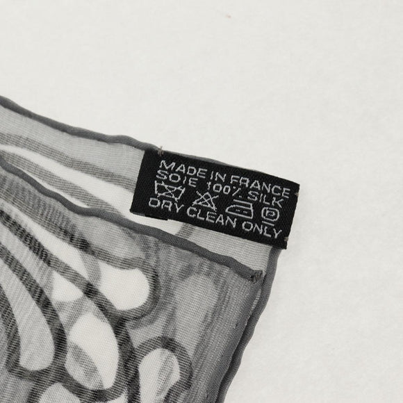 Chrome Hearts Framed Silk Scarf Silk Black Auth 140405M