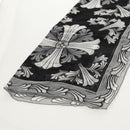 Chrome Hearts Framed Silk Scarf Silk Black Auth 140405M-6