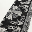 Chrome Hearts Framed Silk Scarf Silk Black Auth 140405M-7