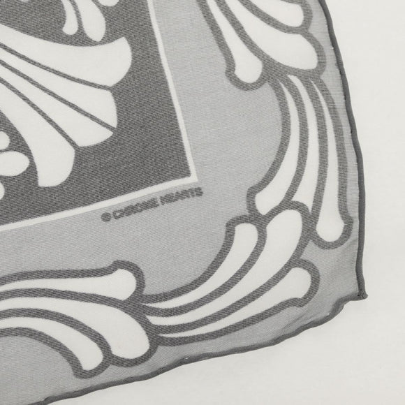 Chrome Hearts Framed Silk Scarf Silk Black Auth 140405M