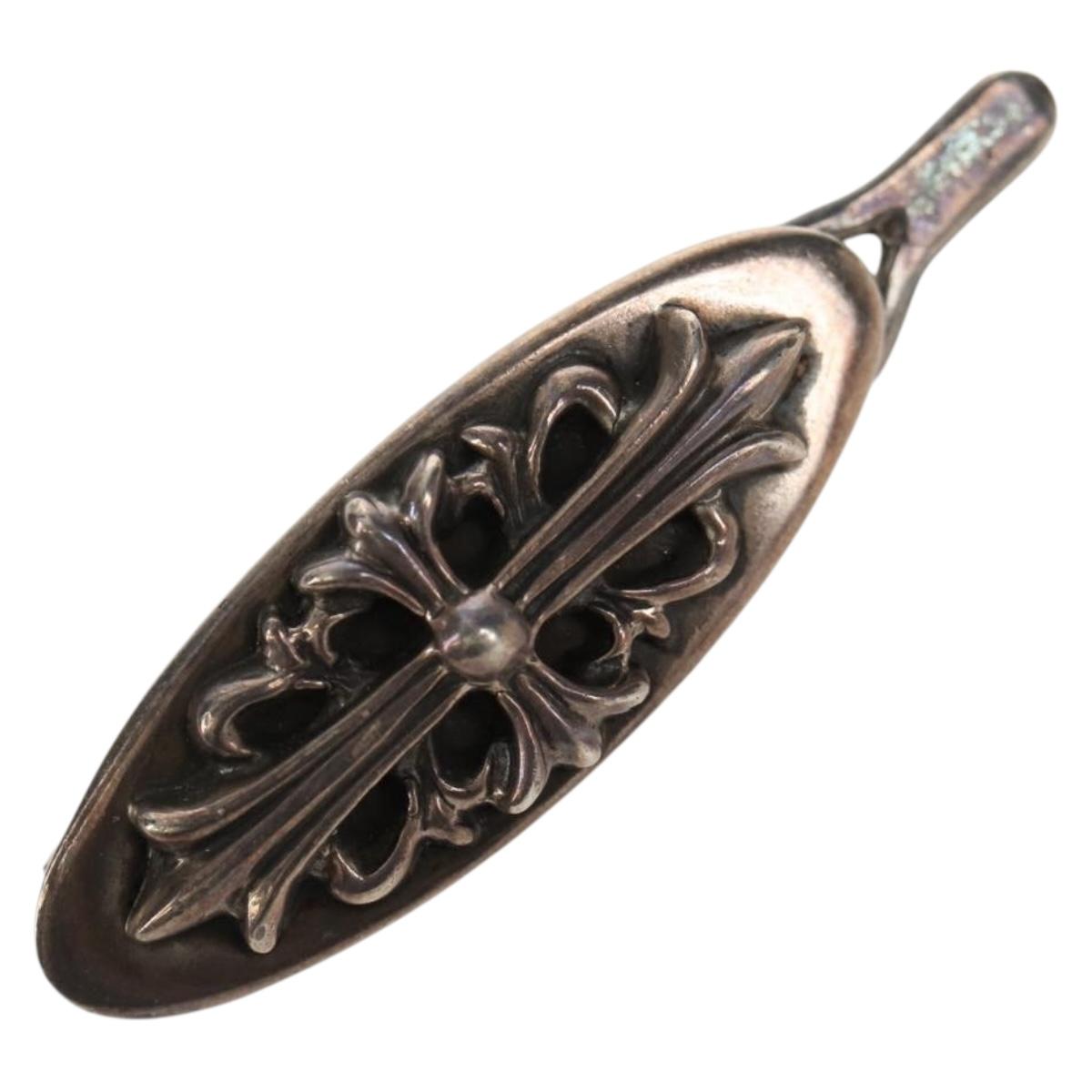 Chrome Hearts Barrette Hair Clip Floral Cross Ag925 Silver 