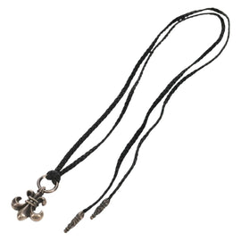 Chrome Hearts BS Flare Pendant/W Leather Braid Ag925 Silver Auth 140412M