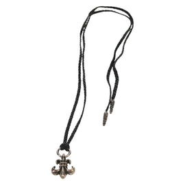 Chrome Hearts BS Flare Pendant/W Leather Braid Ag925 Silver Auth 140412M - 0