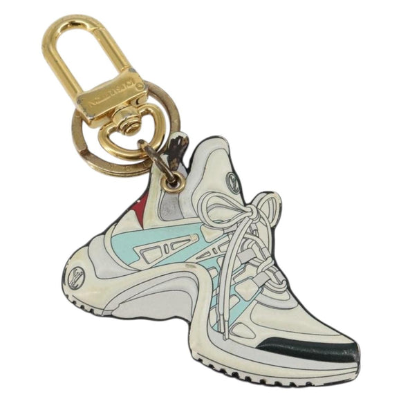 LOUIS VUITTON Porte Cles LV Archlight Charm metal White M69004 LV Auth 140419