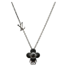 LOUIS VUITTON Pendant Vivienne S00 Necklace metal Black M00831 LV Auth 140421
