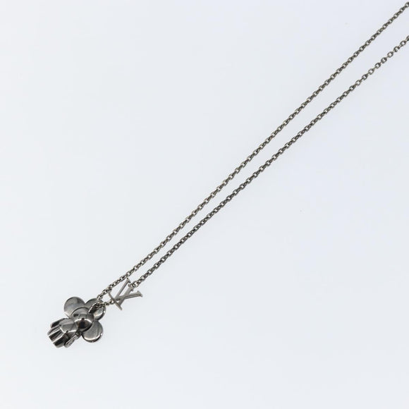 LOUIS VUITTON Pendant Vivienne S00 Necklace metal Black M00831 LV Auth 140421