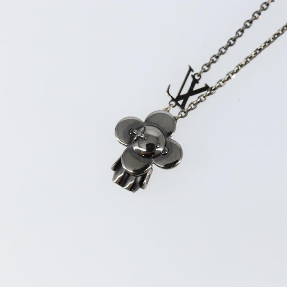 LOUIS VUITTON Pendant Vivienne S00 Necklace metal Black M00831 LV Auth 140421