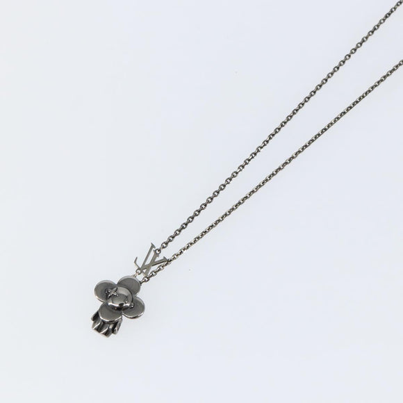 LOUIS VUITTON Pendant Vivienne S00 Necklace metal Black M00831 LV Auth 140421