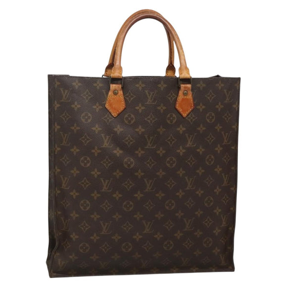 LOUIS VUITTON Monogram Sac Plat Hand Bag M51140 LV Auth 140437