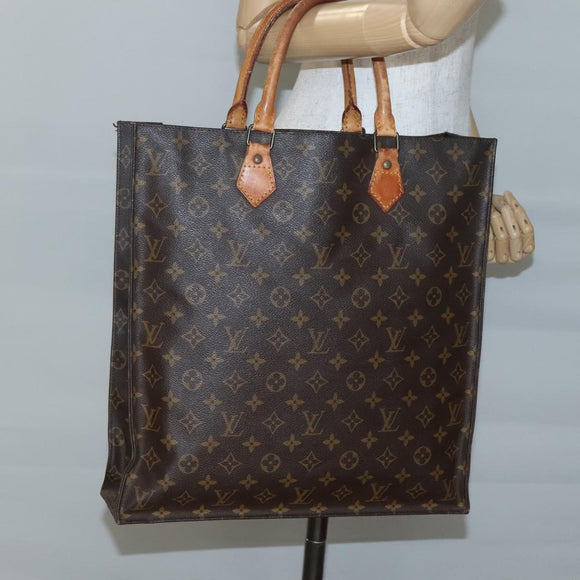 LOUIS VUITTON Monogram Sac Plat Hand Bag M51140 LV Auth 140437