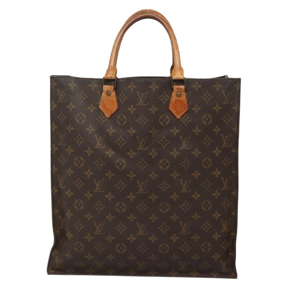 LOUIS VUITTON Monogram Sac Plat Hand Bag M51140 LV Auth 140437