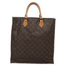 LOUIS VUITTON Monogram Sac Plat Hand Bag M51140 LV Auth 140437-2
