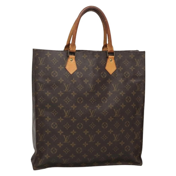 LOUIS VUITTON Monogram Sac Plat Hand Bag M51140 LV Auth 140438