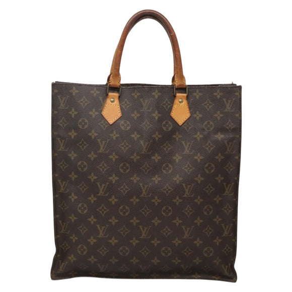 LOUIS VUITTON Monogram Sac Plat Hand Bag M51140 LV Auth 140438
