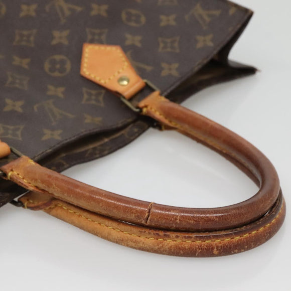 LOUIS VUITTON Monogram Sac Plat Hand Bag M51140 LV Auth 140438