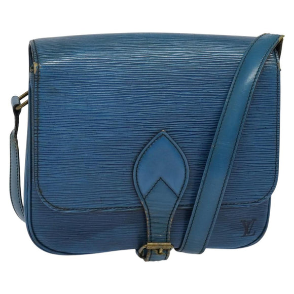 LOUIS VUITTON Epi Cartouchiere MM Shoulder Bag Blue M52245 LV Auth 140462