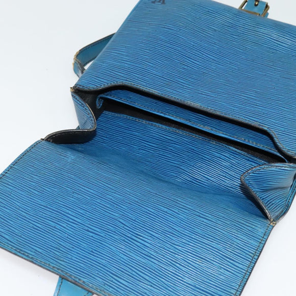 LOUIS VUITTON Epi Cartouchiere MM Shoulder Bag Blue M52245 LV Auth 140462
