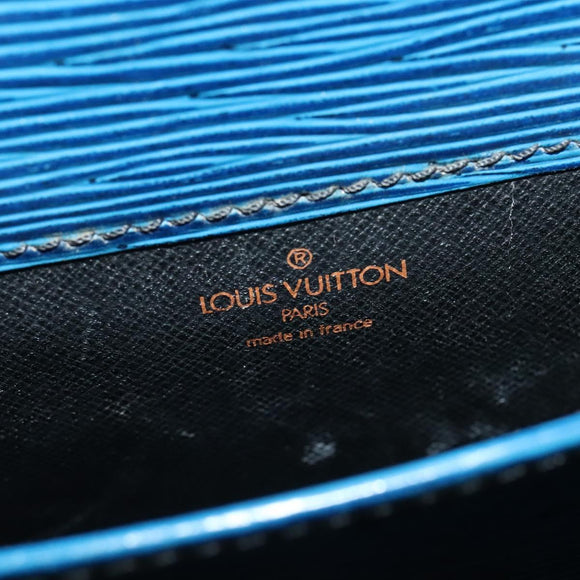 LOUIS VUITTON Epi Cartouchiere MM Shoulder Bag Blue M52245 LV Auth 140462