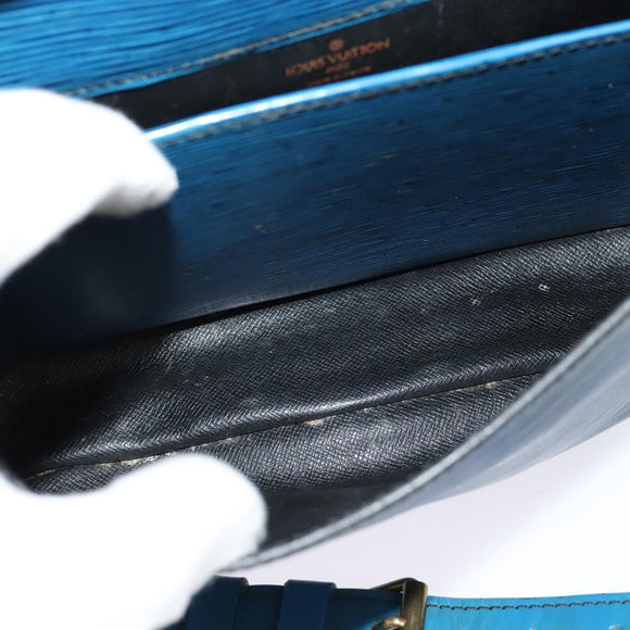 LOUIS VUITTON Epi Cartouchiere MM Shoulder Bag Blue M52245 LV Auth 140462