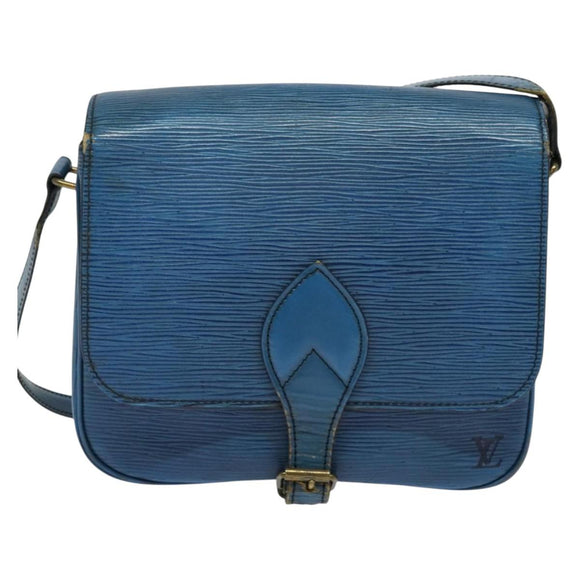 LOUIS VUITTON Epi Cartouchiere MM Shoulder Bag Blue M52245 LV Auth 140462