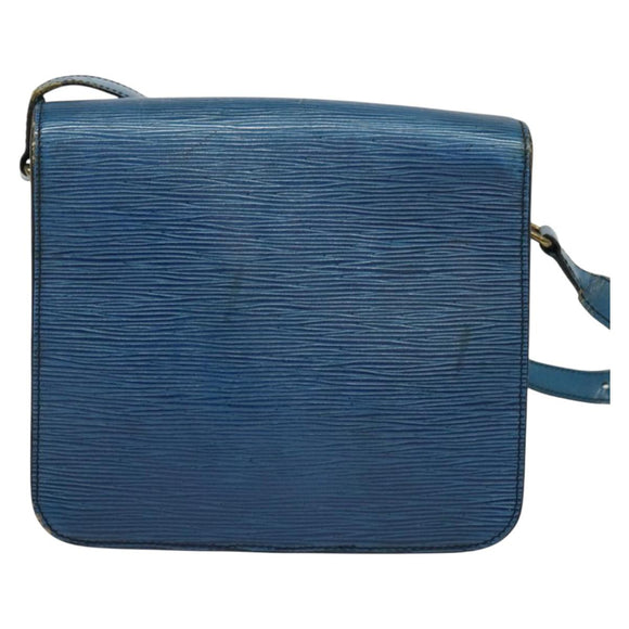 LOUIS VUITTON Epi Cartouchiere MM Shoulder Bag Blue M52245 LV Auth 140462