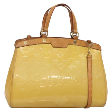 LOUIS VUITTON Monogram Vernis Blair MM Bag 2way Beige poodle M91755 Auth 140469
