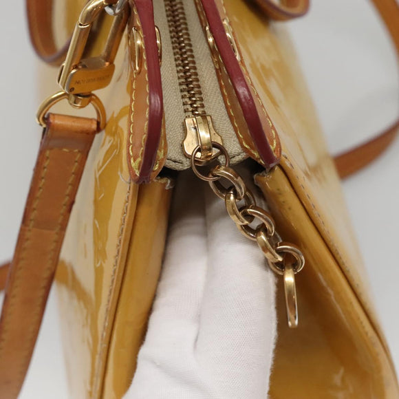 LOUIS VUITTON Monogram Vernis Blair MM Bag 2way Beige poodle M91755 Auth 140469