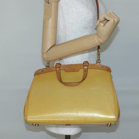 LOUIS VUITTON Monogram Vernis Blair MM Bag 2way Beige poodle M91755 Auth 140469