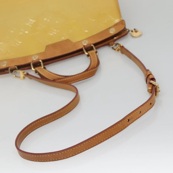 LOUIS VUITTON Monogram Vernis Blair MM Bag 2way Beige poodle M91755 Auth 140469