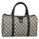 GUCCI GG Supreme Boston Bag PVC Navy Gold 40 02 007 Auth 140470-1