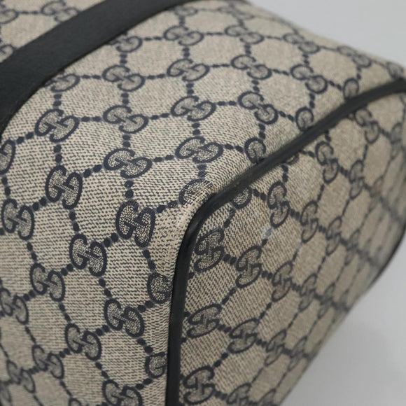 GUCCI GG Supreme Boston Bag PVC Navy Gold 40 02 007 Auth 140470