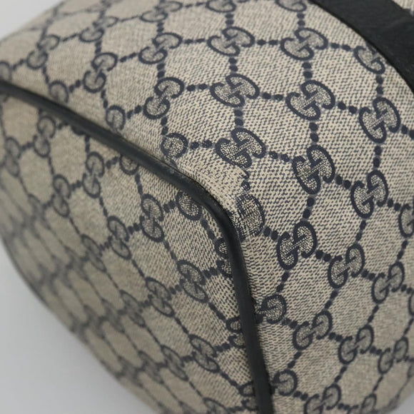 GUCCI GG Supreme Boston Bag PVC Navy Gold 40 02 007 Auth 140470