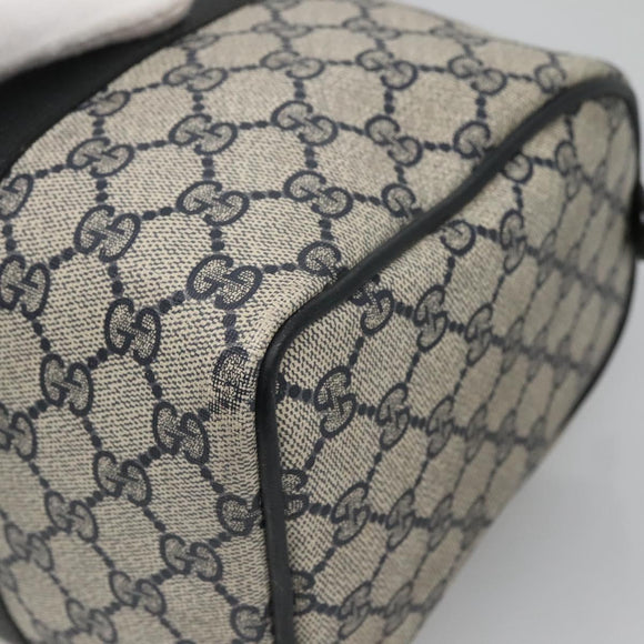 GUCCI GG Supreme Boston Bag PVC Navy Gold 40 02 007 Auth 140470