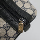 GUCCI GG Supreme Boston Bag PVC Navy Gold 40 02 007 Auth 140470-9