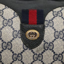 GUCCI GG Supreme Boston Bag PVC Navy Gold 40 02 007 Auth 140470-18