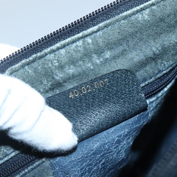 GUCCI GG Supreme Boston Bag PVC Navy Gold 40 02 007 Auth 140470