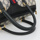 GUCCI GG Supreme Boston Bag PVC Navy Gold 40 02 007 Auth 140470-7
