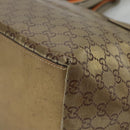 GUCCI GG Canvas GG Crystal Tote Bag Coated Canvas Gold 131230 Auth 140471-12