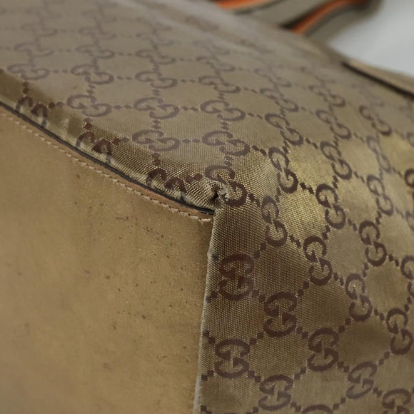 GUCCI GG Canvas GG Crystal Tote Bag Coated Canvas Gold 131230 Auth 140471