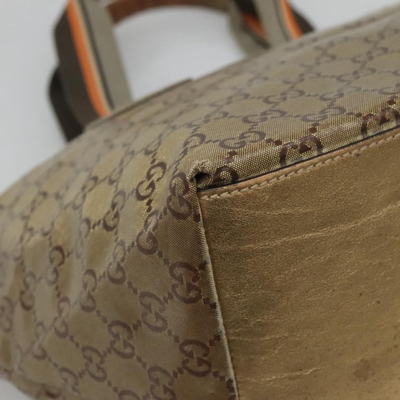 GUCCI GG Canvas GG Crystal Tote Bag Coated Canvas Gold 131230 Auth 140471