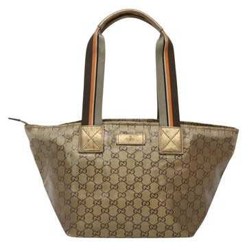 GUCCI GG Canvas GG Crystal Tote Bag Coated Canvas Gold 131230 Auth 140471 - 0