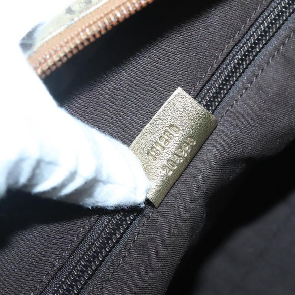 GUCCI GG Canvas GG Crystal Tote Bag Coated Canvas Gold 131230 Auth 140471