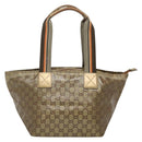 GUCCI GG Canvas GG Crystal Tote Bag Coated Canvas Gold 131230 Auth 140471-3