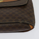 CELINE Macadam Canvas Shoulder Bag PVC Leather Brown Gold Auth 140473-15