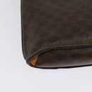 CELINE Macadam Canvas Shoulder Bag PVC Leather Brown Gold Auth 140473-16