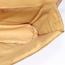 CELINE Macadam Canvas Shoulder Bag PVC Leather Brown Gold Auth 140473-20