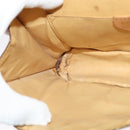 CELINE Macadam Canvas Shoulder Bag PVC Leather Brown Gold Auth 140473-21